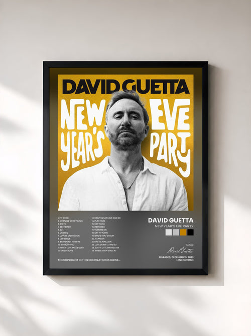 David Guetta · New Year's Eve Party — Lámina enmarcada