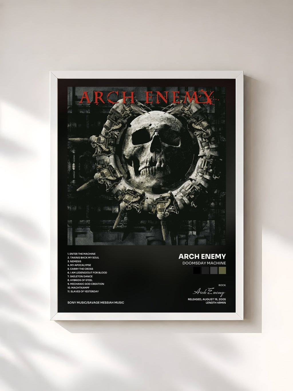 #blanc Doomsday Machine von Arch Enemy als gerahmter Kunstdruck, weißer Rahmen, gedruckt und gerahmt in Frankreich