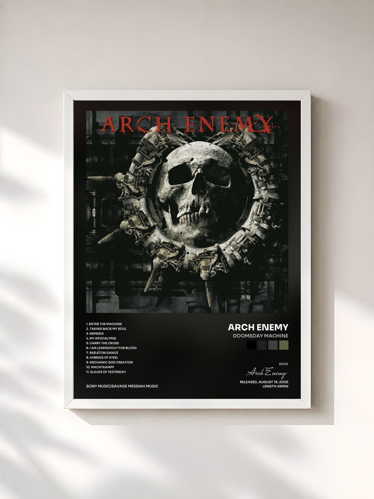 #blanc Doomsday Machine von Arch Enemy als gerahmter Kunstdruck, weißer Rahmen, gedruckt und gerahmt in Frankreich