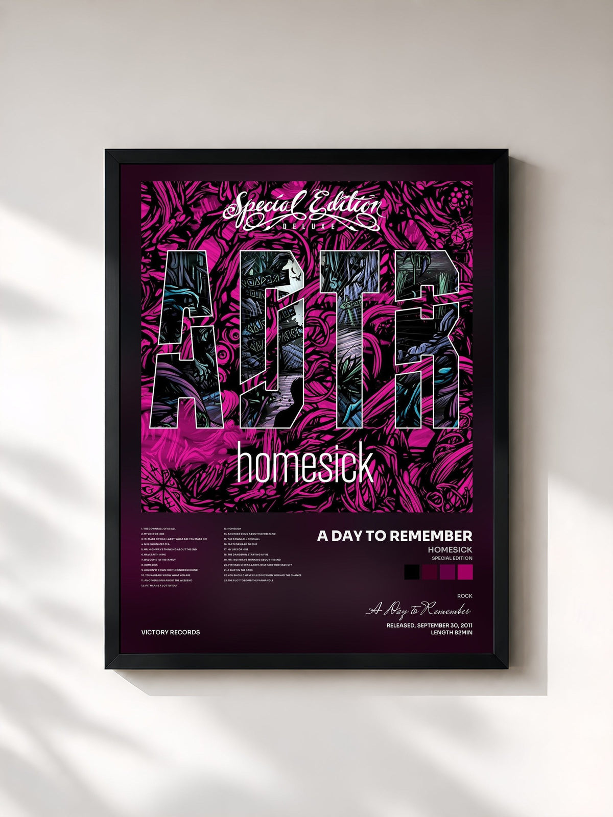 #noir Homesick (Special Edition) de A Day to Remember en lámina enmarcada, marco negro, impresa y enmarcada en Francia