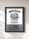 #noir Tableau de l'album On Parole de Motörhead, cadre noir, imprimé et encadré en France