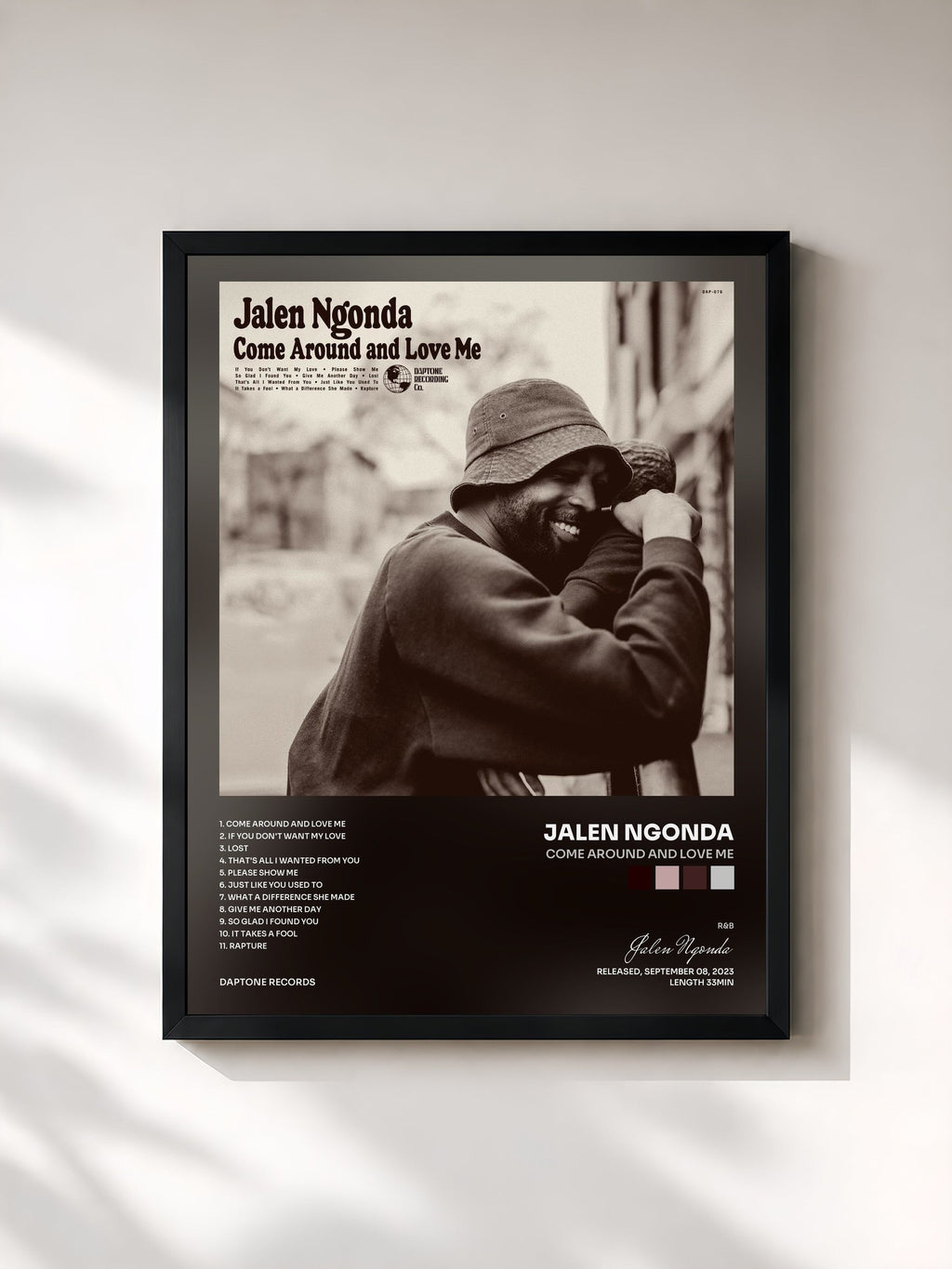 #noir Come Around and Love Me de Jalen Ngonda en lámina enmarcada, marco negro, impresa y enmarcada en Francia