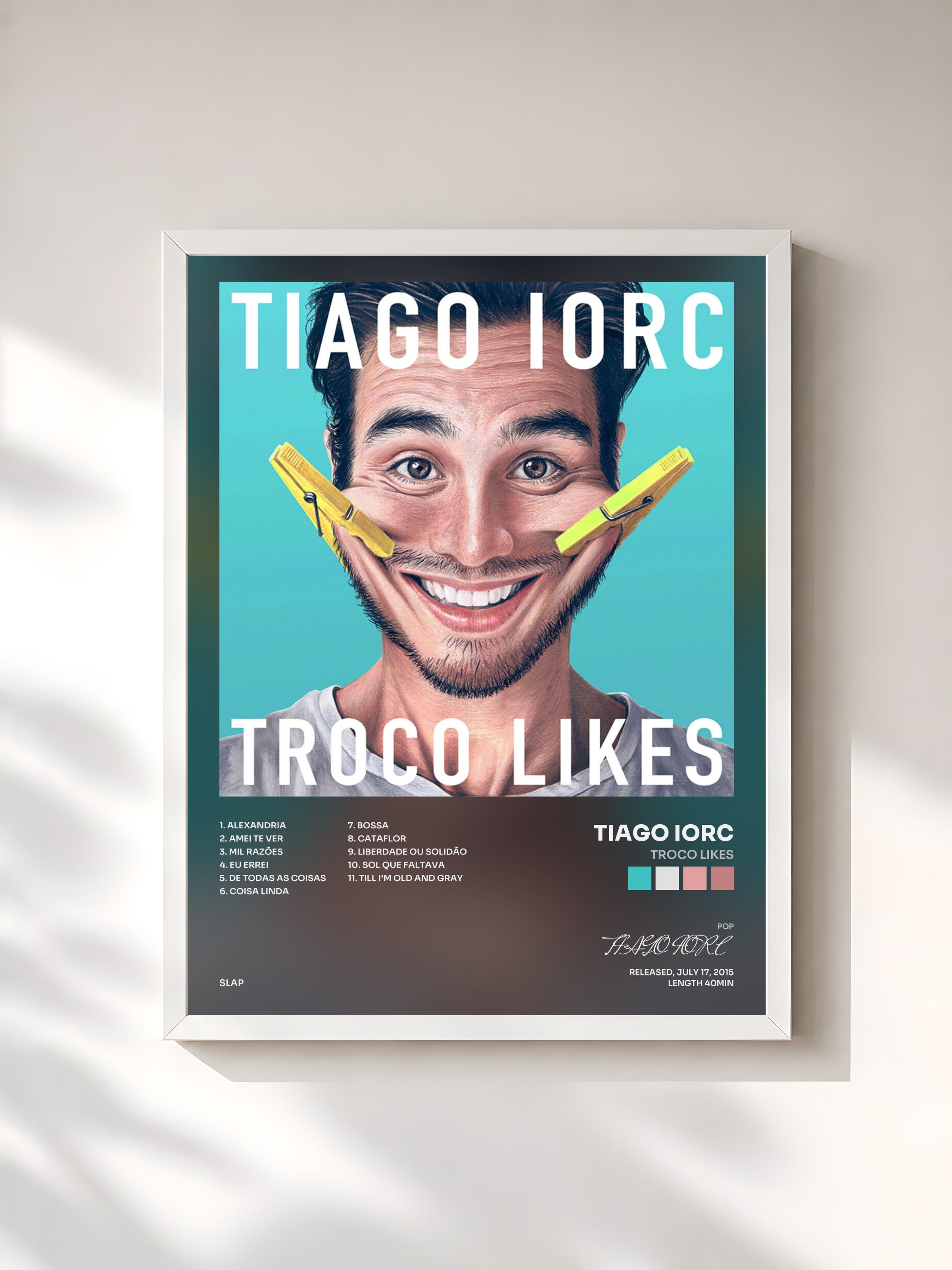 #blanc Troco Likes by TIAGO IORC as a framed art print, white frame, printed and framed in France