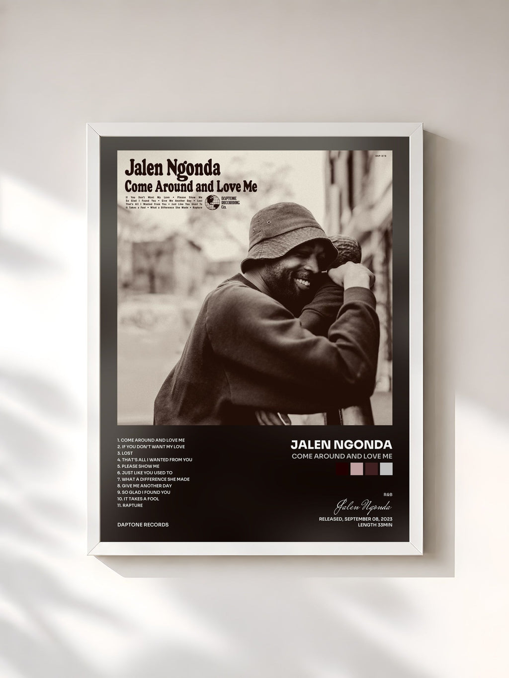 #blanc Come Around and Love Me de Jalen Ngonda en lámina enmarcada, marco blanco, impresa y enmarcada en Francia