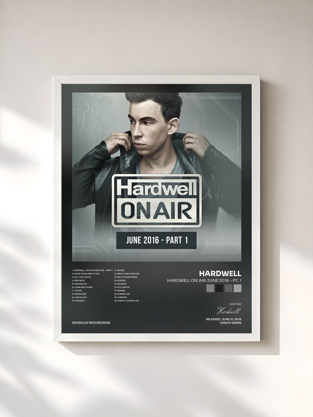 #blanc Tableau de l'album Hardwell On Air June 2016 - Pt. 1 de Hardwell, cadre blanc, imprimé et encadré en France