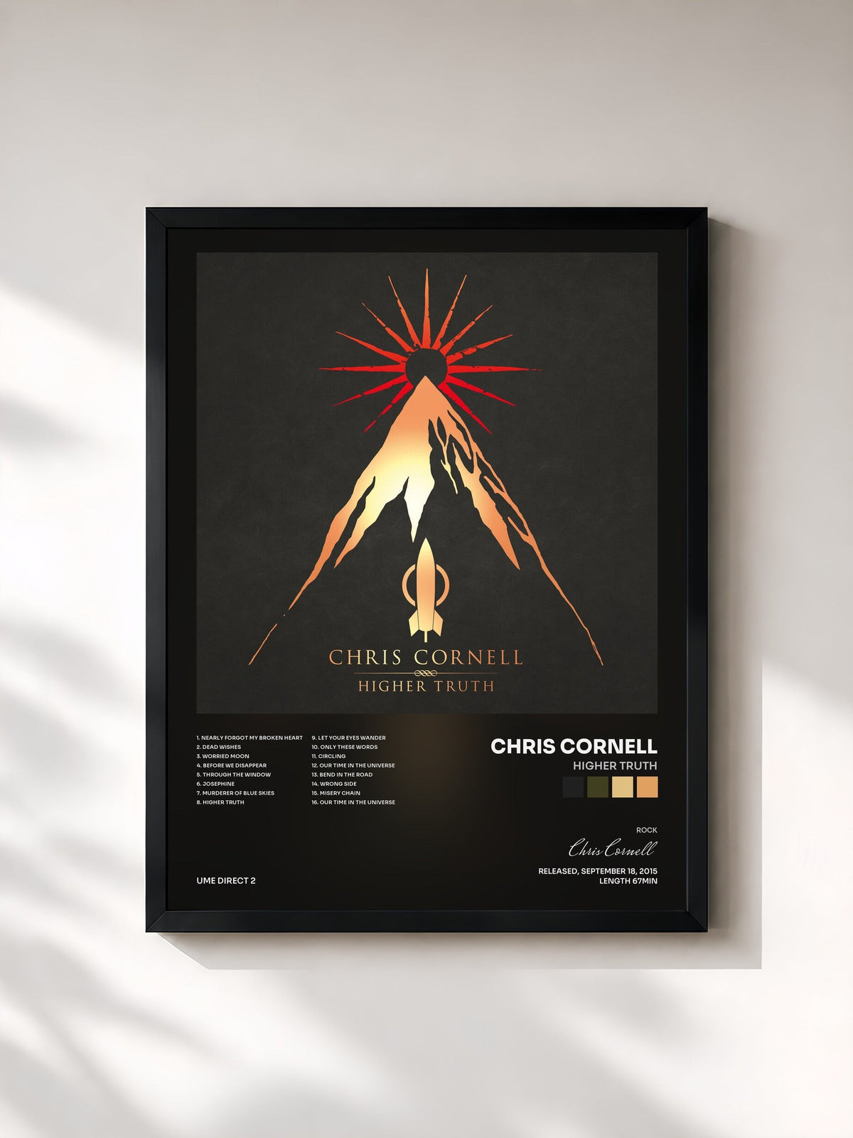 #noir Higher Truth by Chris Cornell as a framed art print, black frame, printed and framed in France