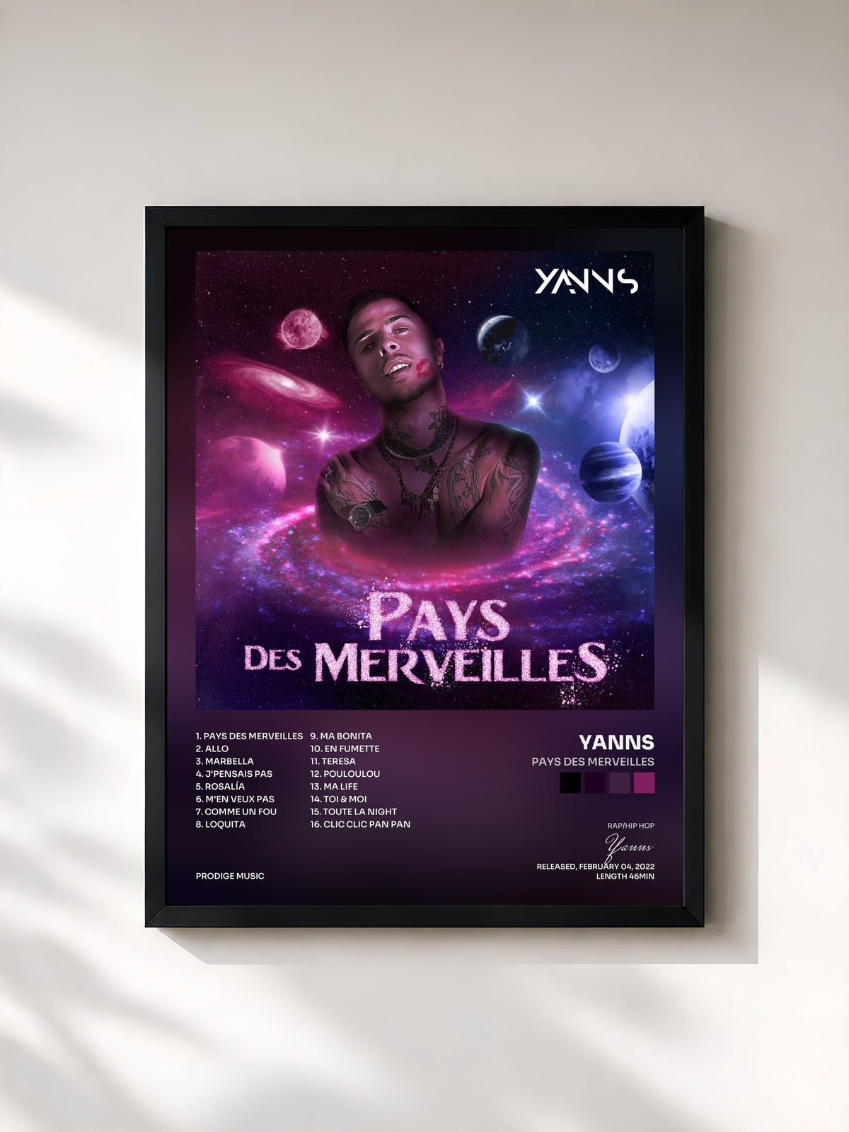 #noir Tableau de l'album Pays des merveilles de Yanns, cadre noir, imprimé et encadré en France