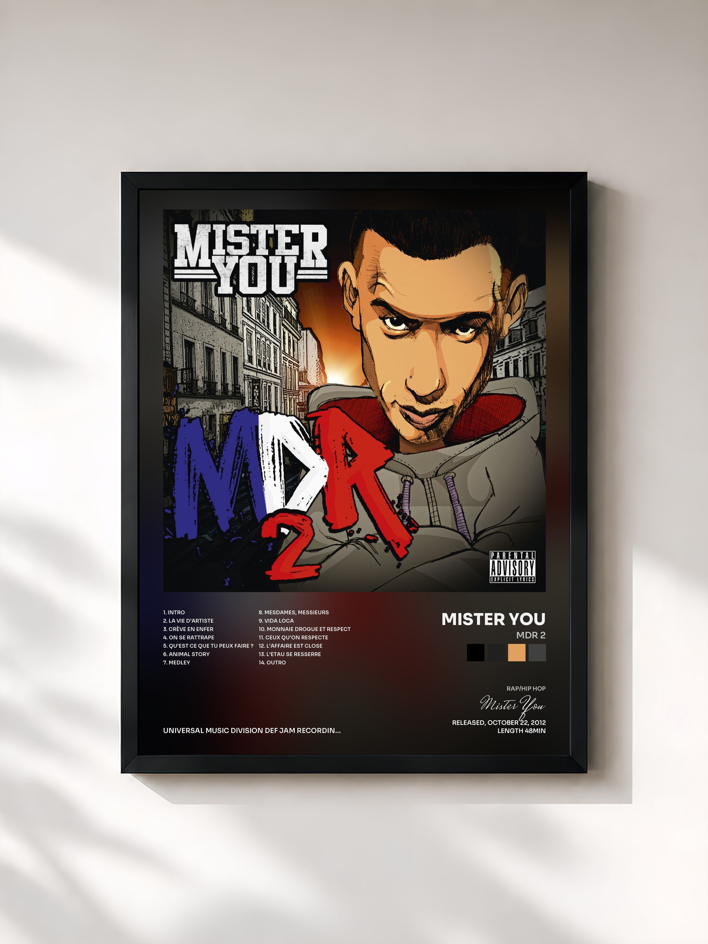 #noir MDR 2 by Mister You as a framed art print, black frame, printed and framed in France