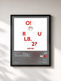 #noir Tableau de l'album O!RUL8,2? de BTS, cadre noir, imprimé et encadré en France