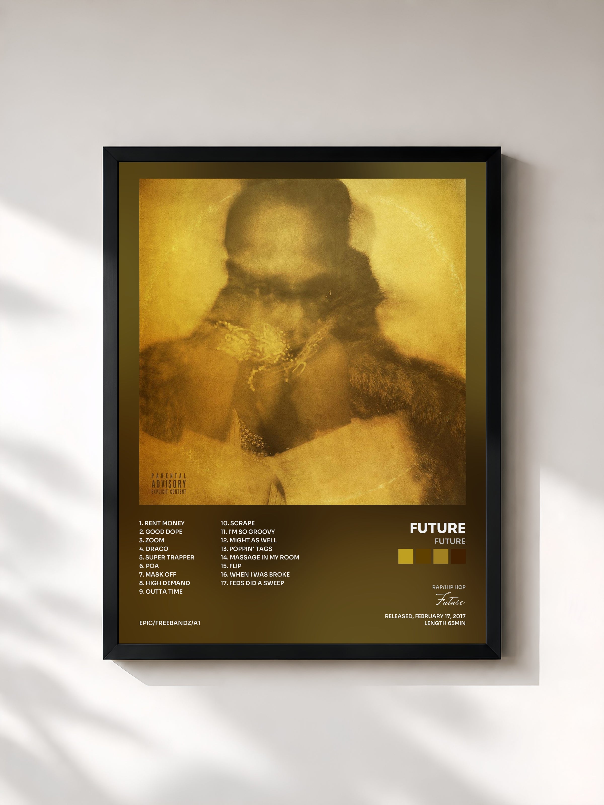 #noir FUTURE by Future as a framed art print, black frame, printed and framed in France