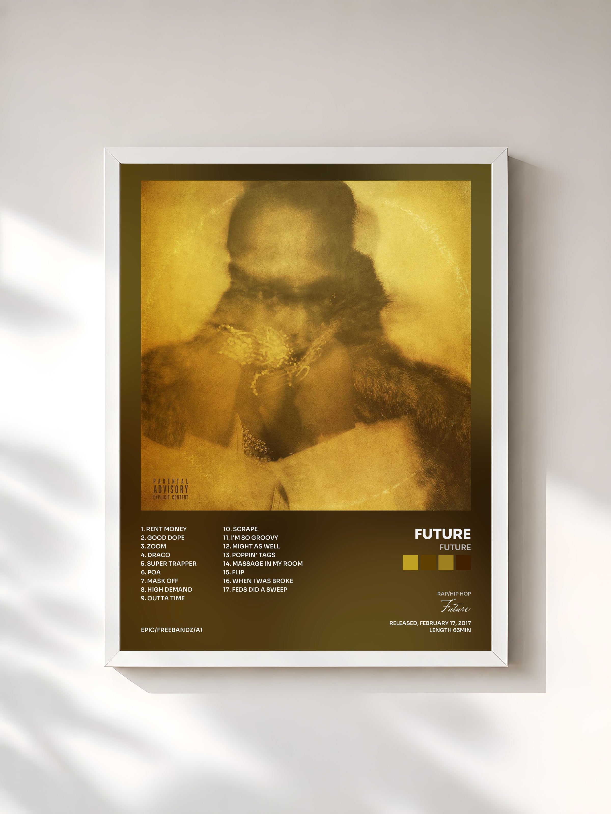 #blanc FUTURE by Future as a framed art print, white frame, printed and framed in France