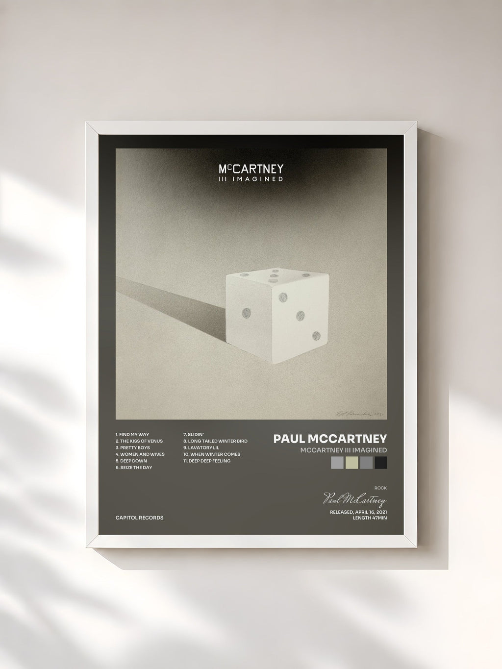 #blanc McCartney III Imagined di Paul McCartney in stampa incorniciata, cornice bianca, stampata e incorniciata in Francia