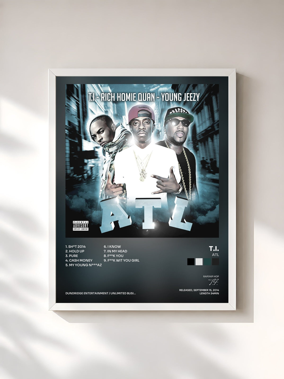 #blanc ATL by T.I. as a framed art print, white frame, printed and framed in France