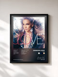 #noir LOVE? by Jennifer Lopez as a framed art print, black frame, printed and framed in France