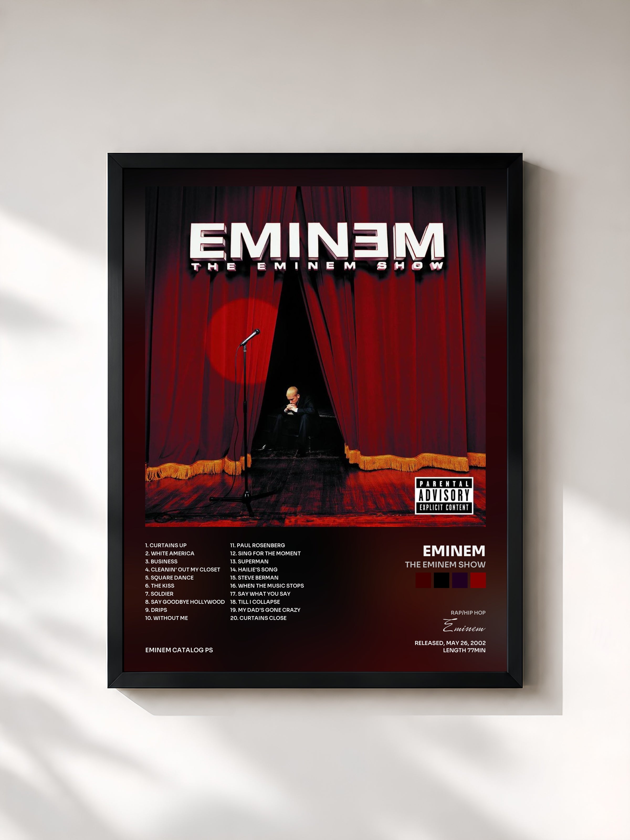 #noir The Eminem Show di Eminem in stampa incorniciata, cornice nera, stampata e incorniciata in Francia