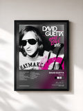 #noir Tableau de l'album One Love de David Guetta, cadre noir, imprimé et encadré en France