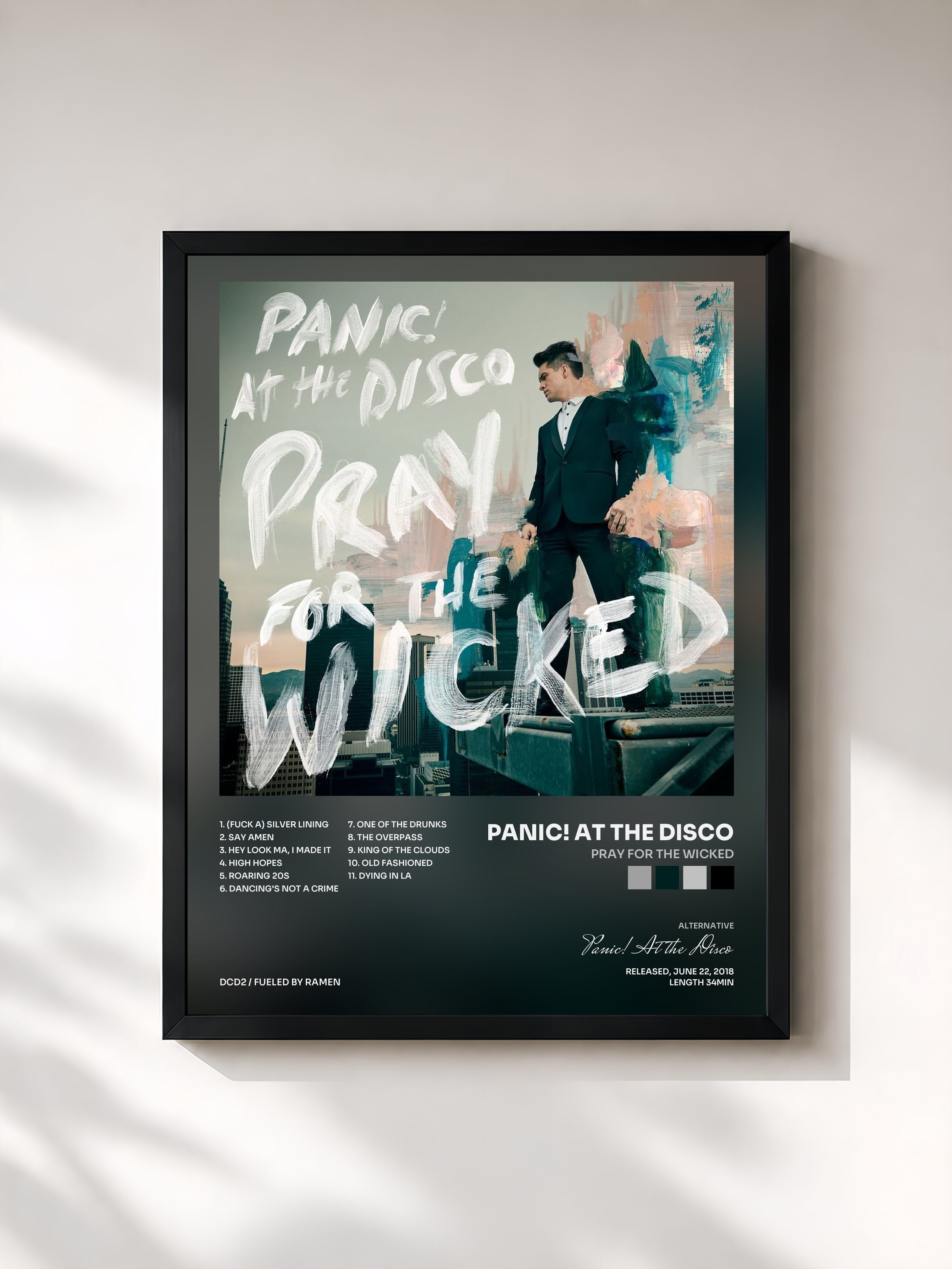 #noir Pray for the Wicked by Panic! At the Disco as a framed art print, black frame, printed and framed in France