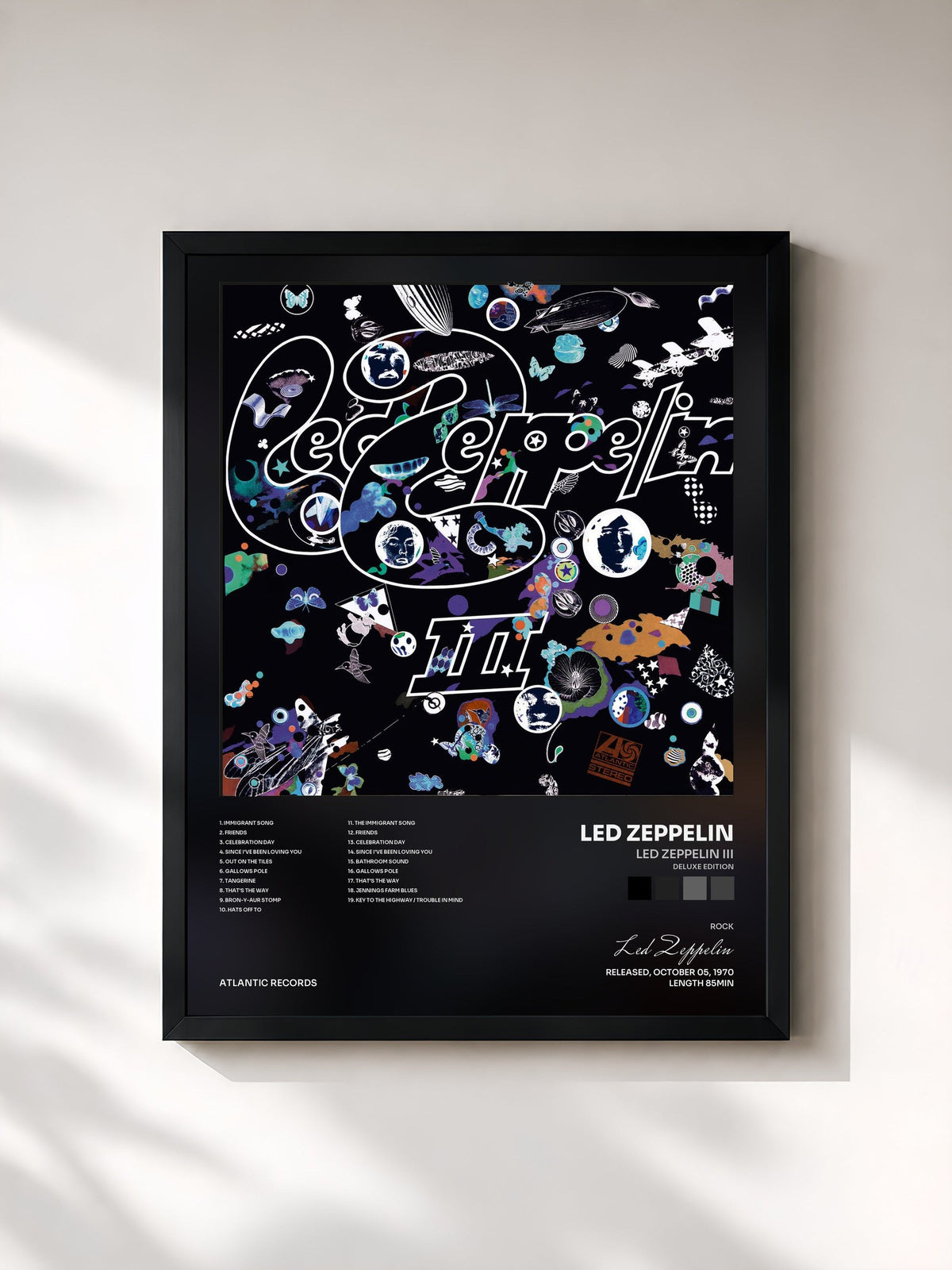 #noir Tableau de l'album Led Zeppelin III (Deluxe Edition) de Led Zeppelin, cadre noir, imprimé et encadré en France