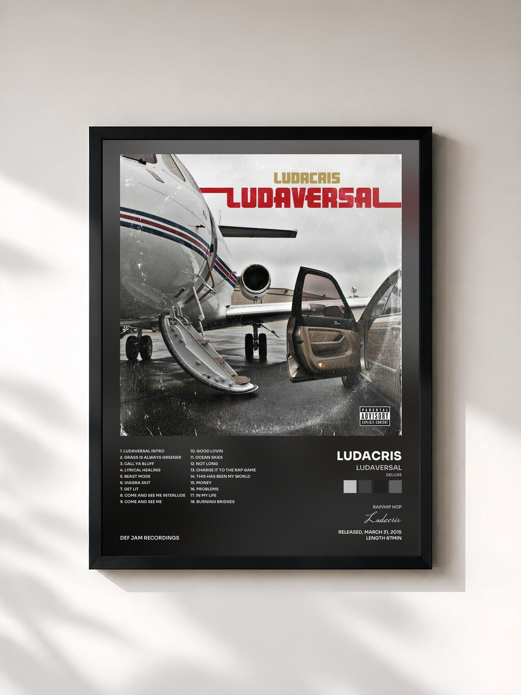 #noir Tableau de l'album Ludaversal (Deluxe) de Ludacris, cadre noir, imprimé et encadré en France