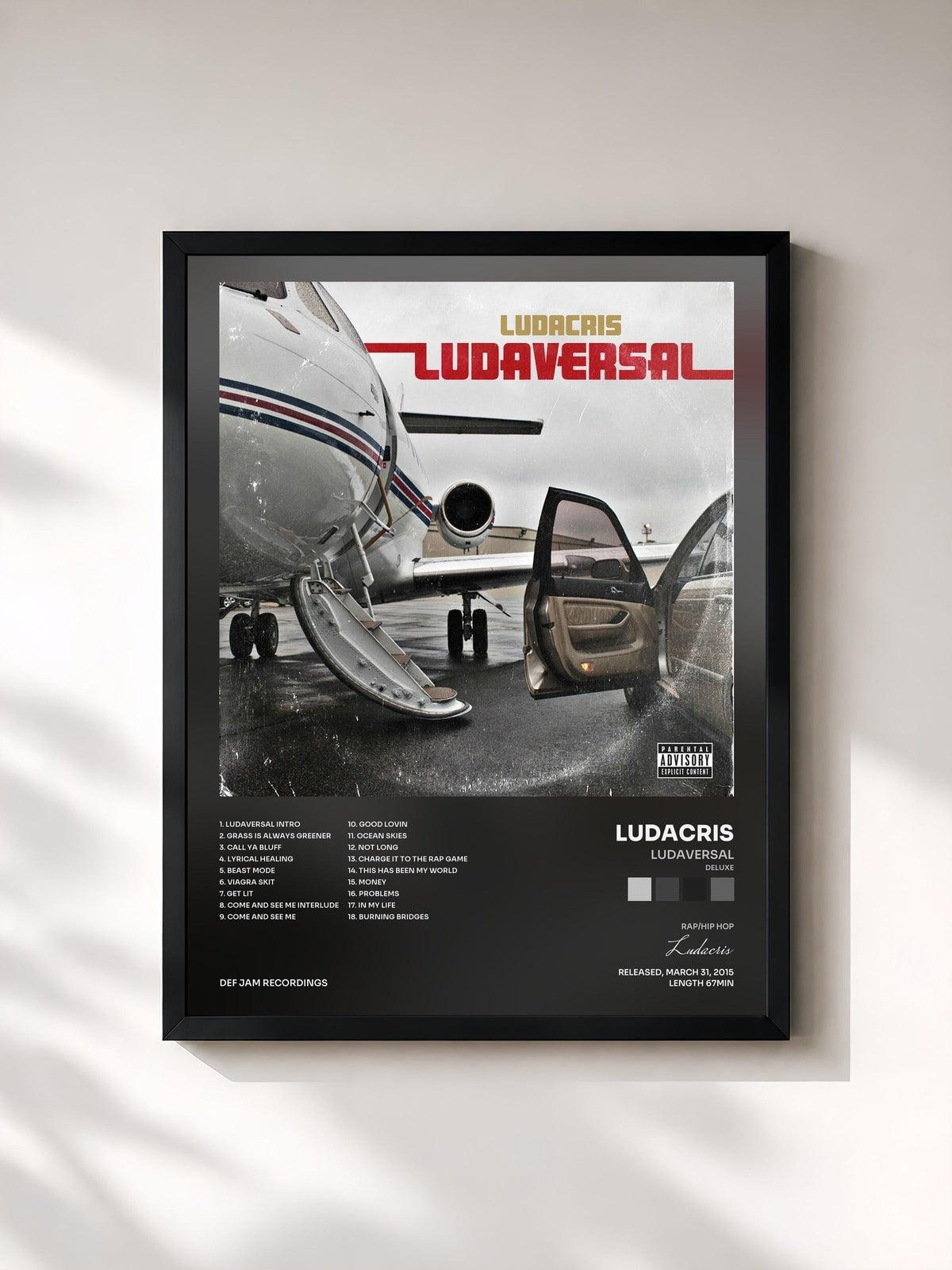 #noir Tableau de l'album Ludaversal (Deluxe) de Ludacris, cadre noir, imprimé et encadré en France