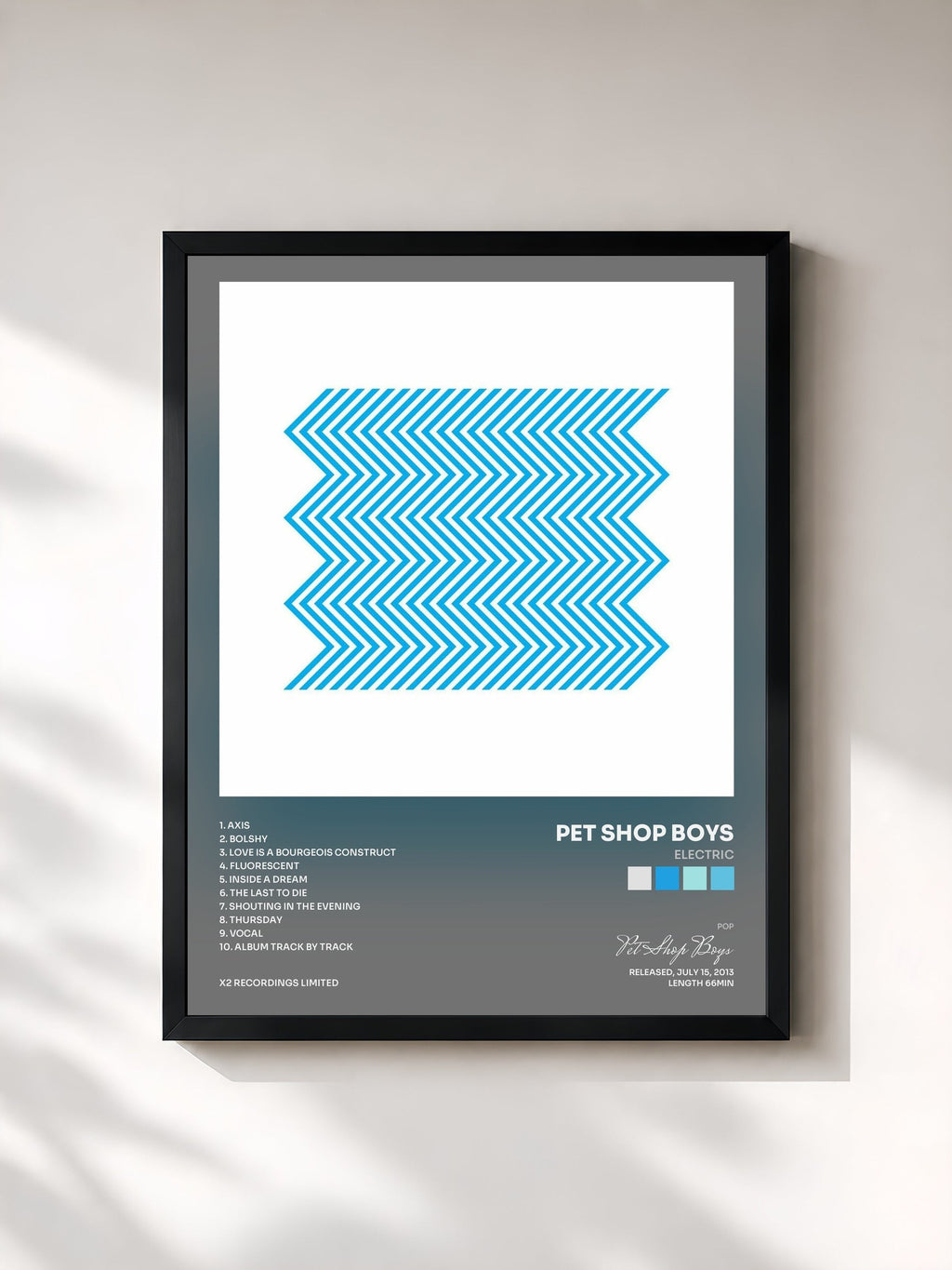 #noir Electric di Pet Shop Boys in stampa incorniciata, cornice nera, stampata e incorniciata in Francia