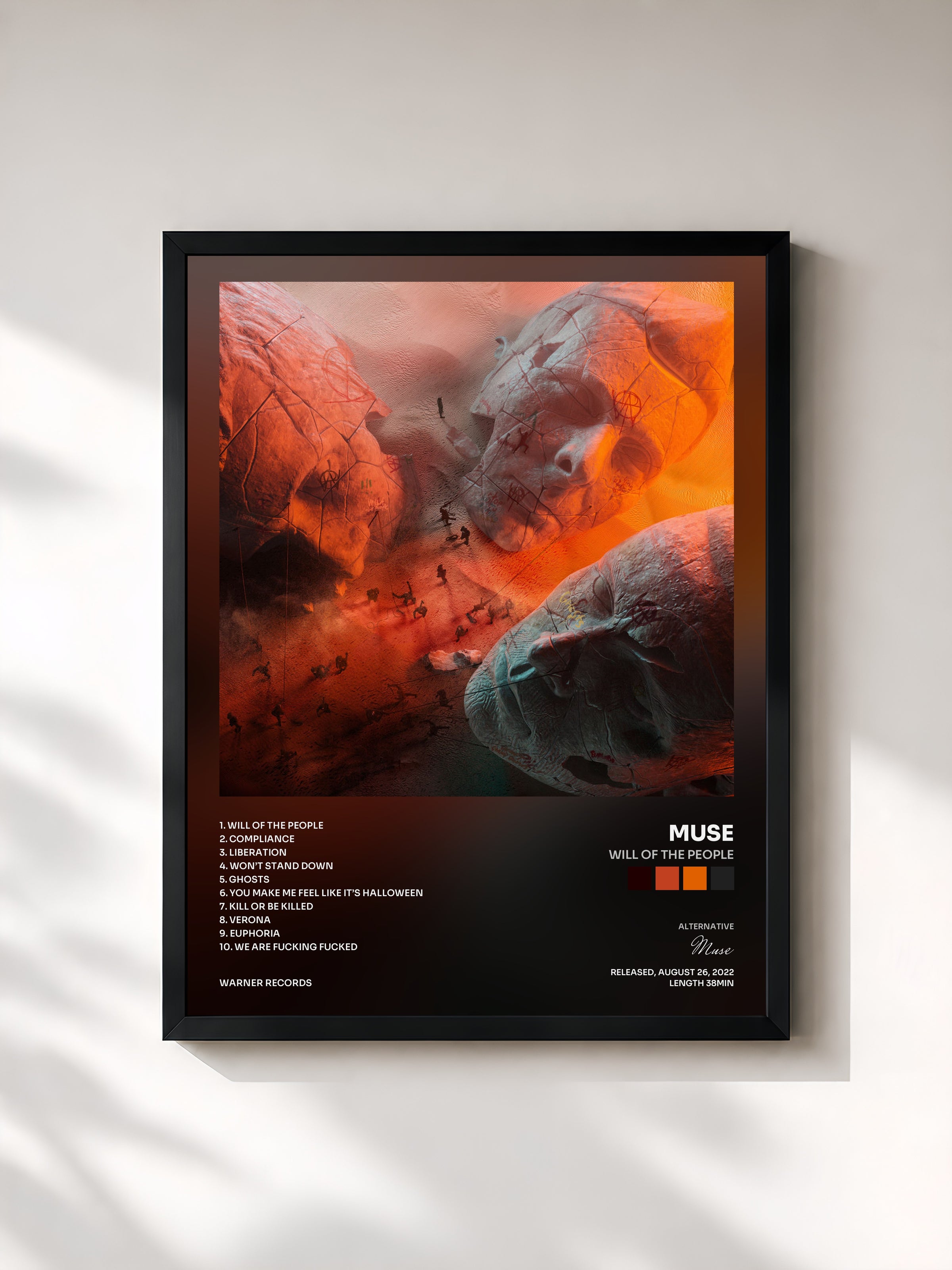#noir Will Of The People by Muse as a framed art print, black frame, printed and framed in France