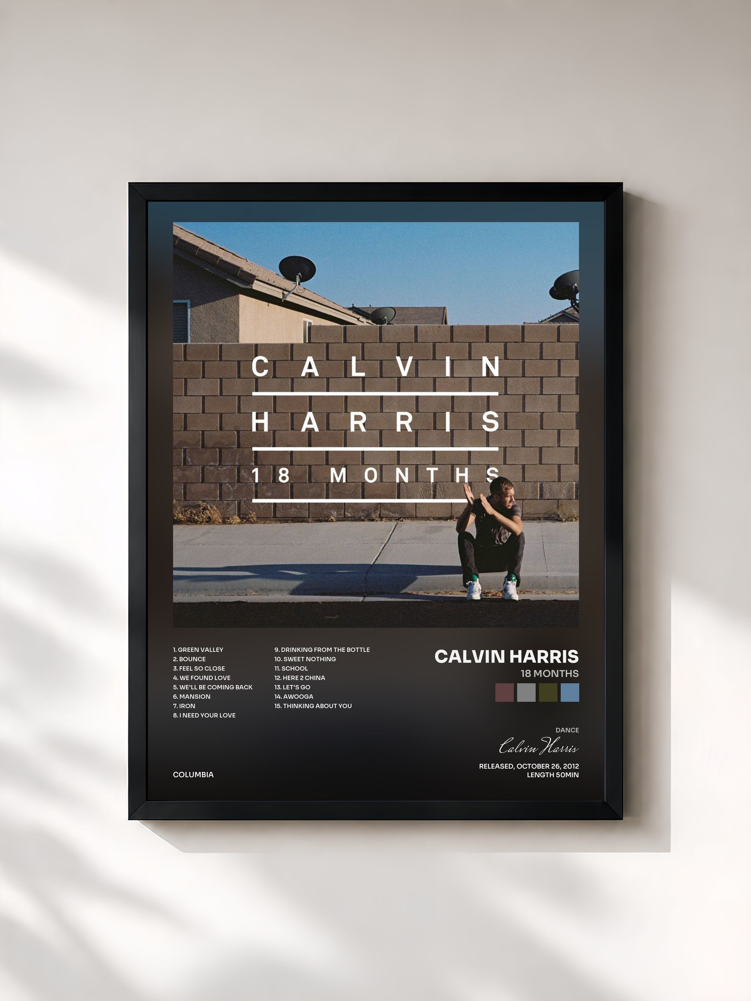 #noir 18 Months di Calvin Harris in stampa incorniciata, cornice nera, stampata e incorniciata in Francia