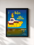 #noir Yellow Submarine Songtrack von The Beatles als gerahmter Kunstdruck, schwarzer Rahmen, gedruckt und gerahmt in Frankreich
