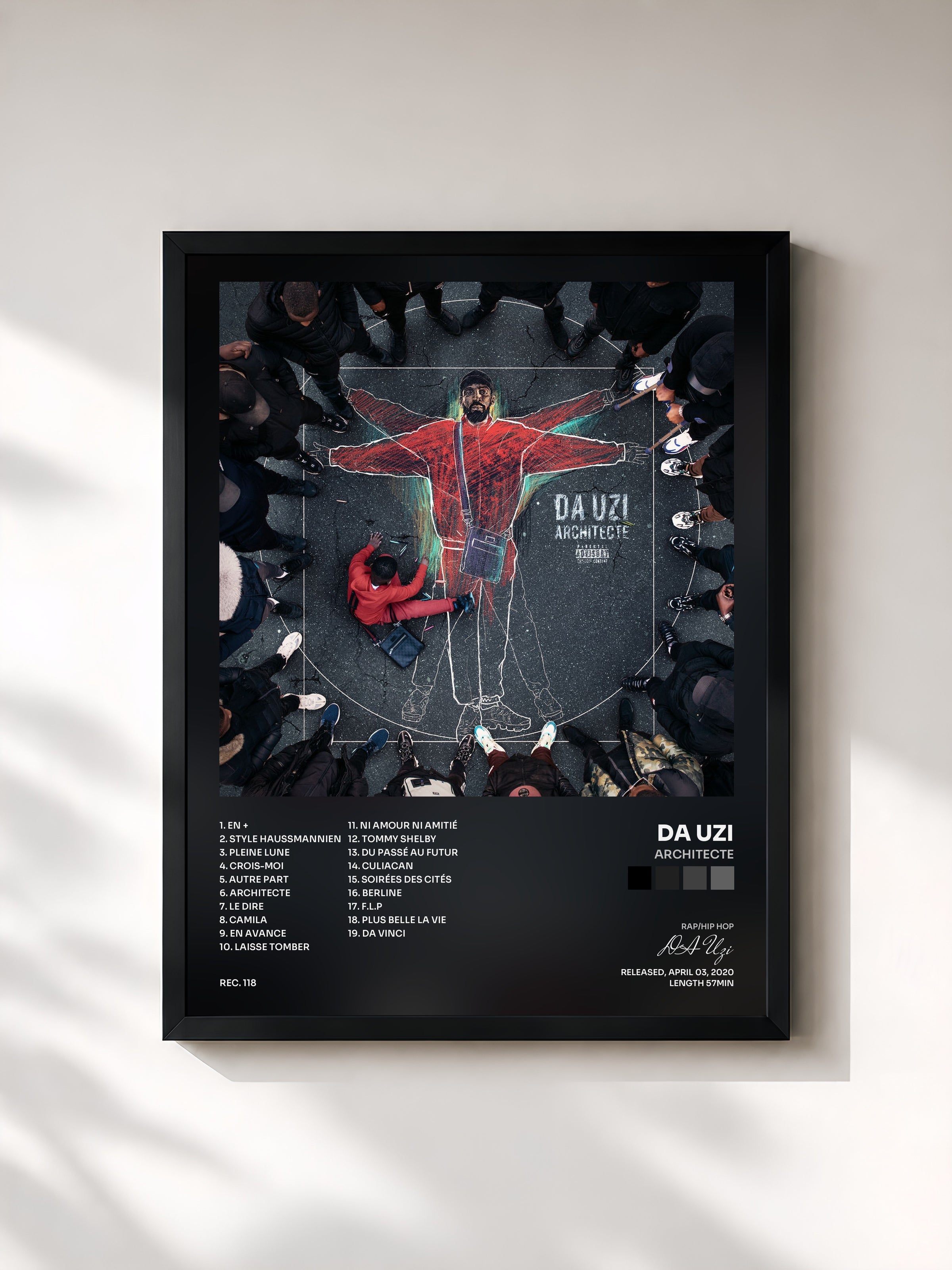 #noir Architecte by DA Uzi as a framed art print, black frame, printed and framed in France