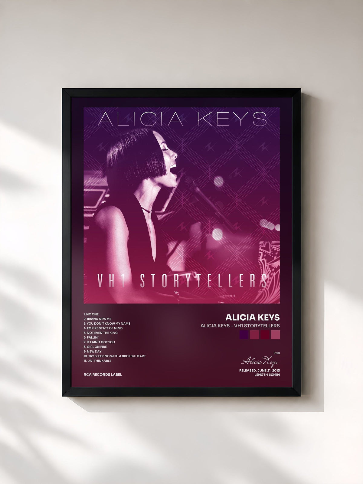 #noir Tableau de l'album Alicia Keys - VH1 Storytellers de Alicia Keys, cadre noir, imprimé et encadré en France