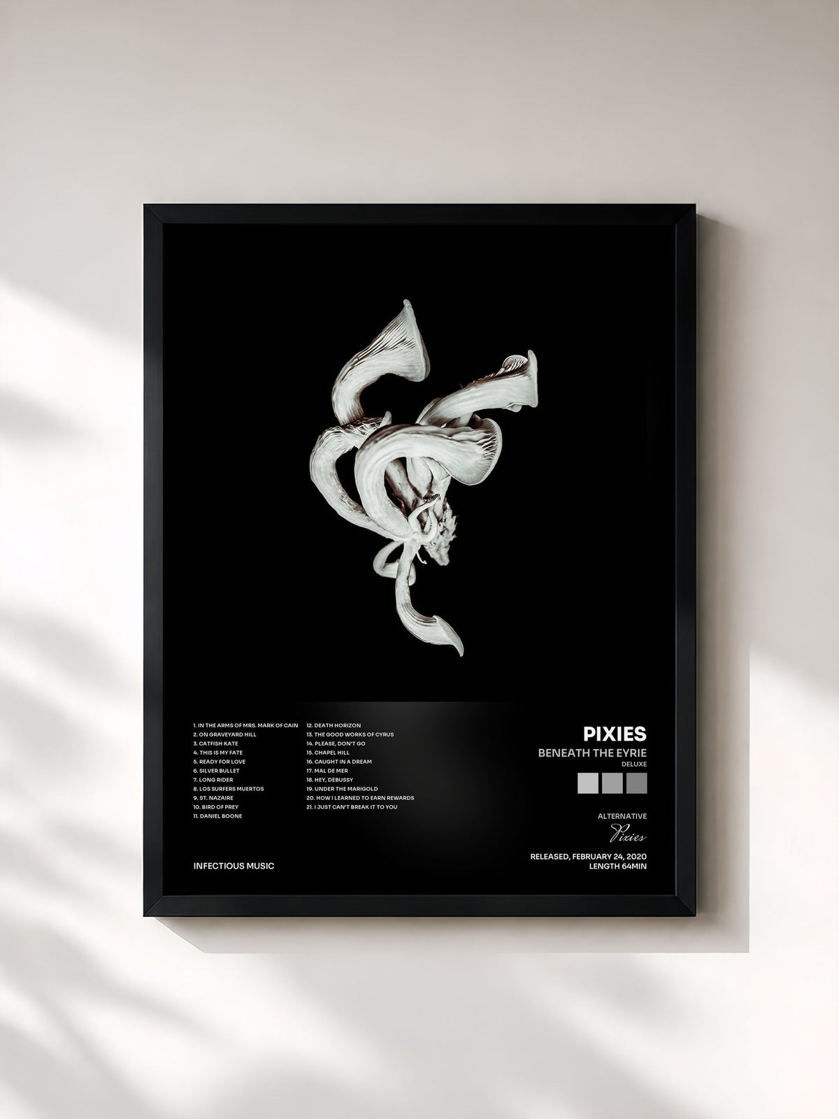 #noir Tableau de l'album Beneath the Eyrie (Deluxe) de Pixies, cadre noir, imprimé et encadré en France