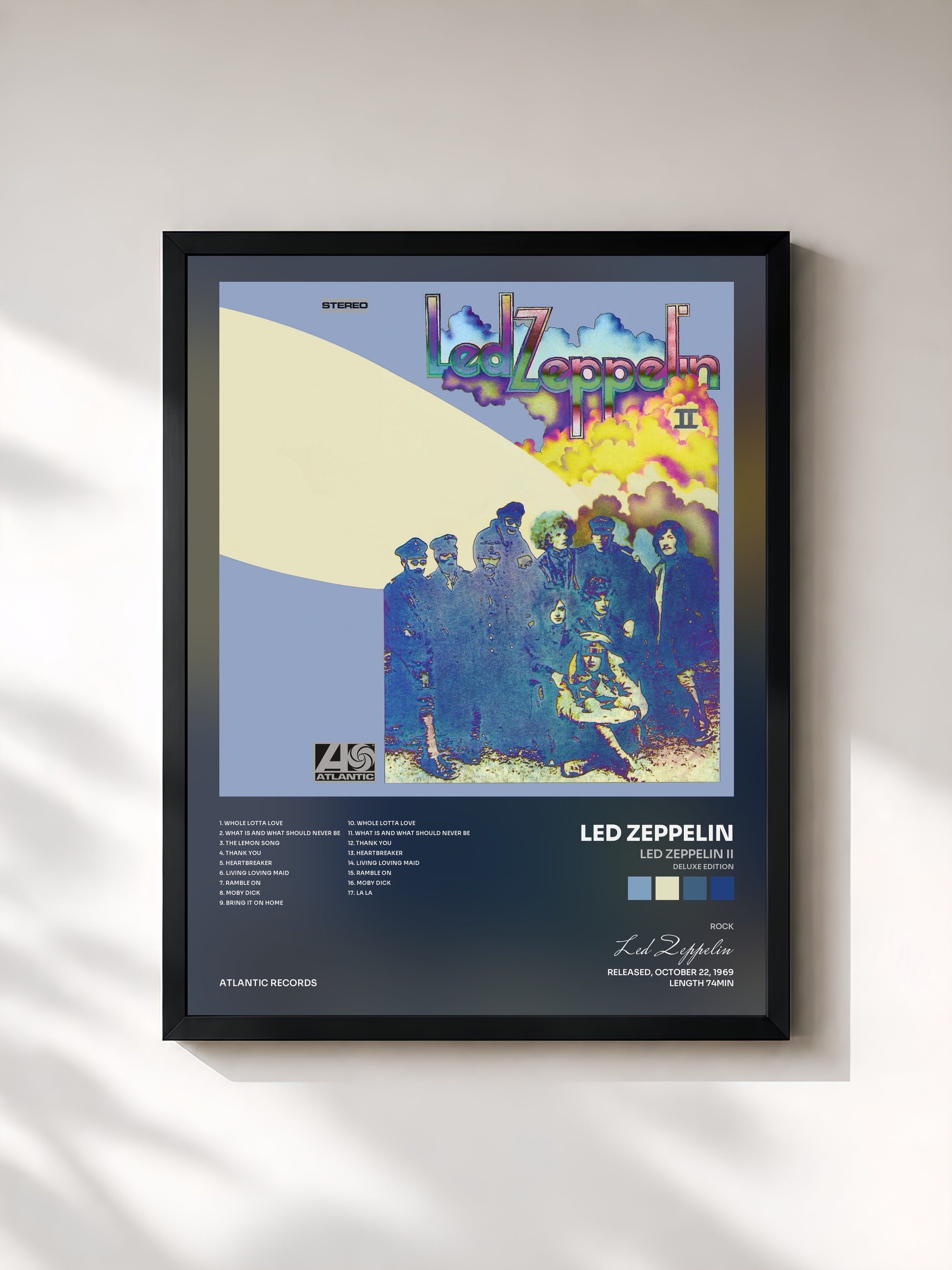 #noir Tableau de l'album Led Zeppelin II (Deluxe Edition) de Led Zeppelin, cadre noir, imprimé et encadré en France