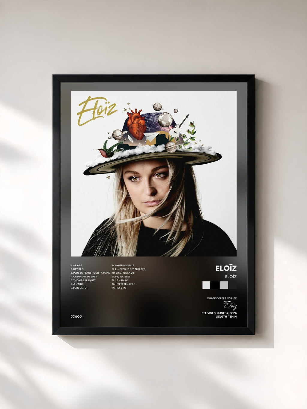 #noir Eloïz by Eloïz as a framed art print, black frame, printed and framed in France