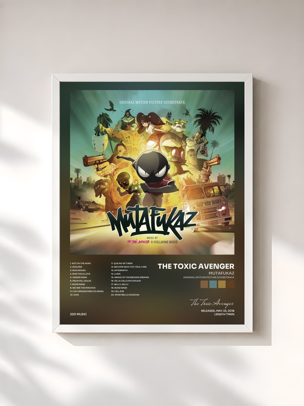 #blanc Mutafukaz (Original Motion Picture Soundtrack) by The Toxic Avenger as a framed art print, white frame, printed and framed in France