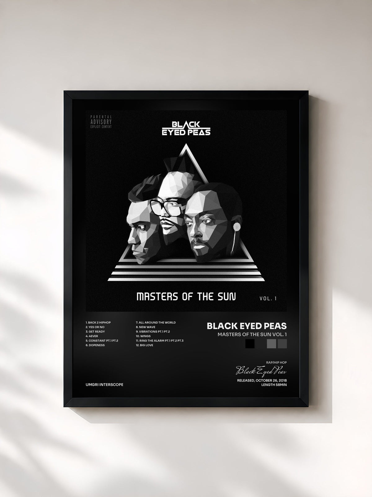 #noir MASTERS OF THE SUN VOL. 1 von Black Eyed Peas als gerahmter Kunstdruck, schwarzer Rahmen, gedruckt und gerahmt in Frankreich