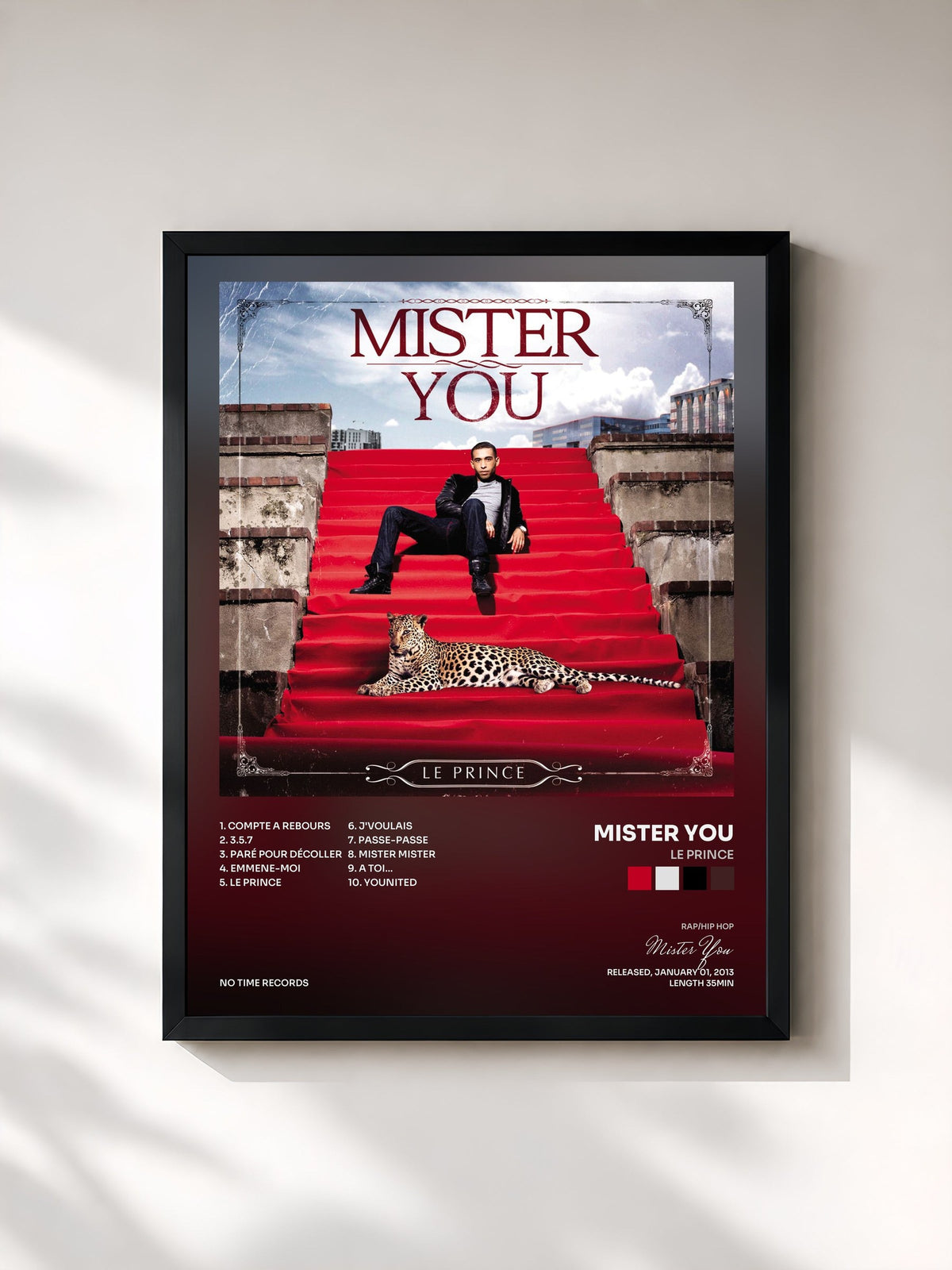 #noir Tableau de l'album Le Prince de Mister You, cadre noir, imprimé et encadré en France