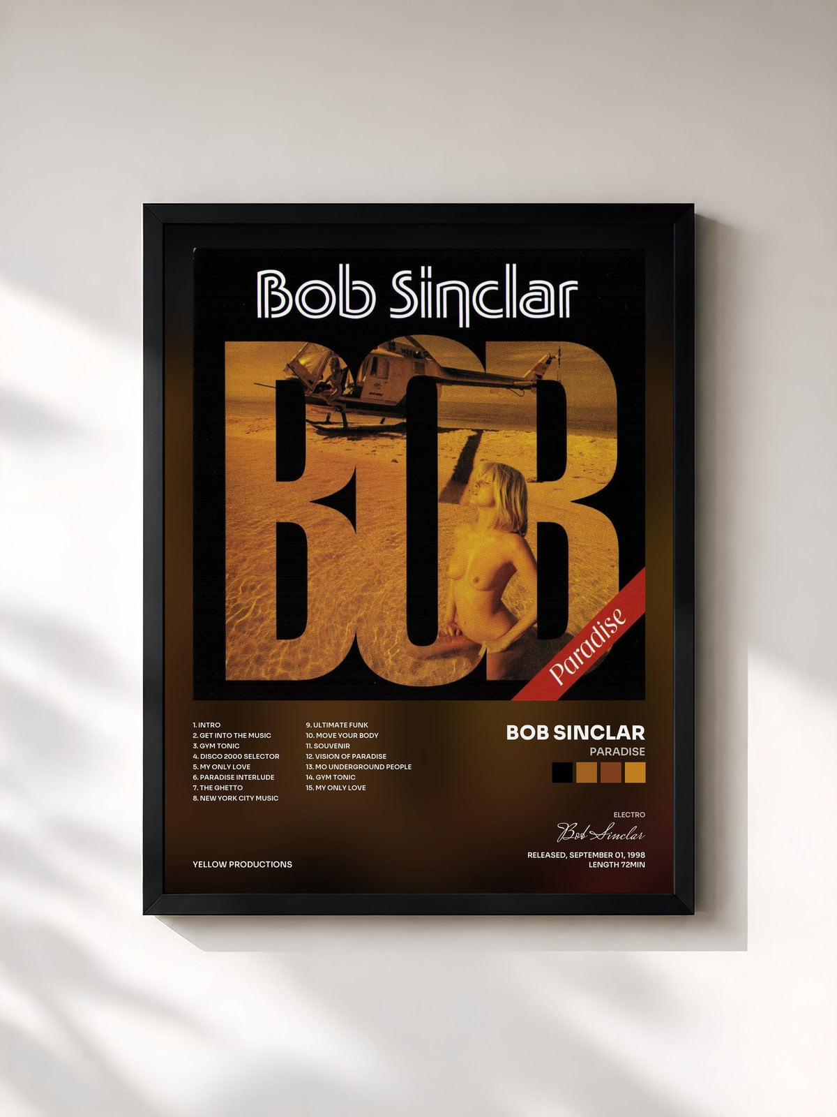 #noir Paradise von Bob Sinclar als gerahmter Kunstdruck, schwarzer Rahmen, gedruckt und gerahmt in Frankreich