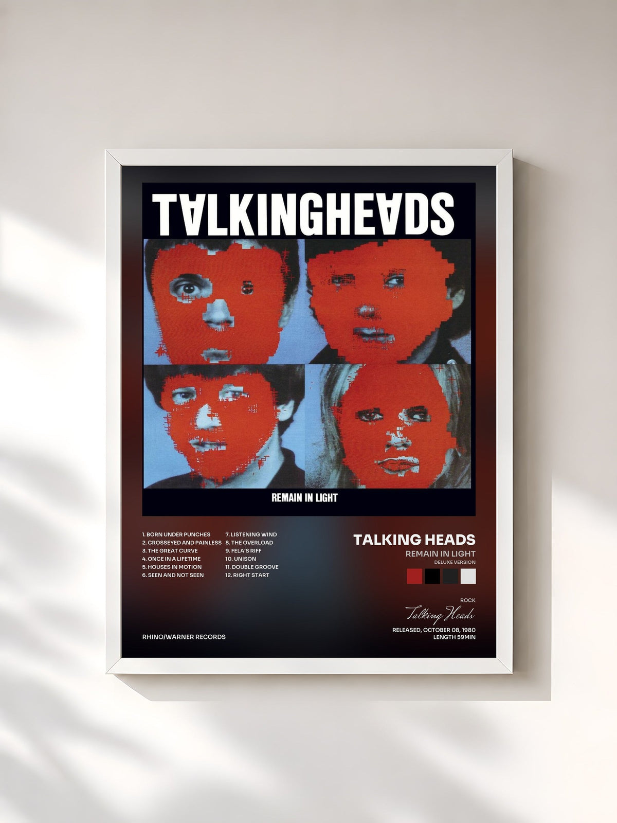 #blanc Remain in Light (Deluxe Version) di Talking Heads in stampa incorniciata, cornice bianca, stampata e incorniciata in Francia