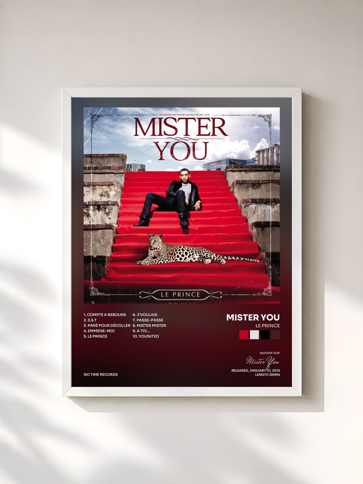#blanc Tableau de l'album Le Prince de Mister You, cadre blanc, imprimé et encadré en France