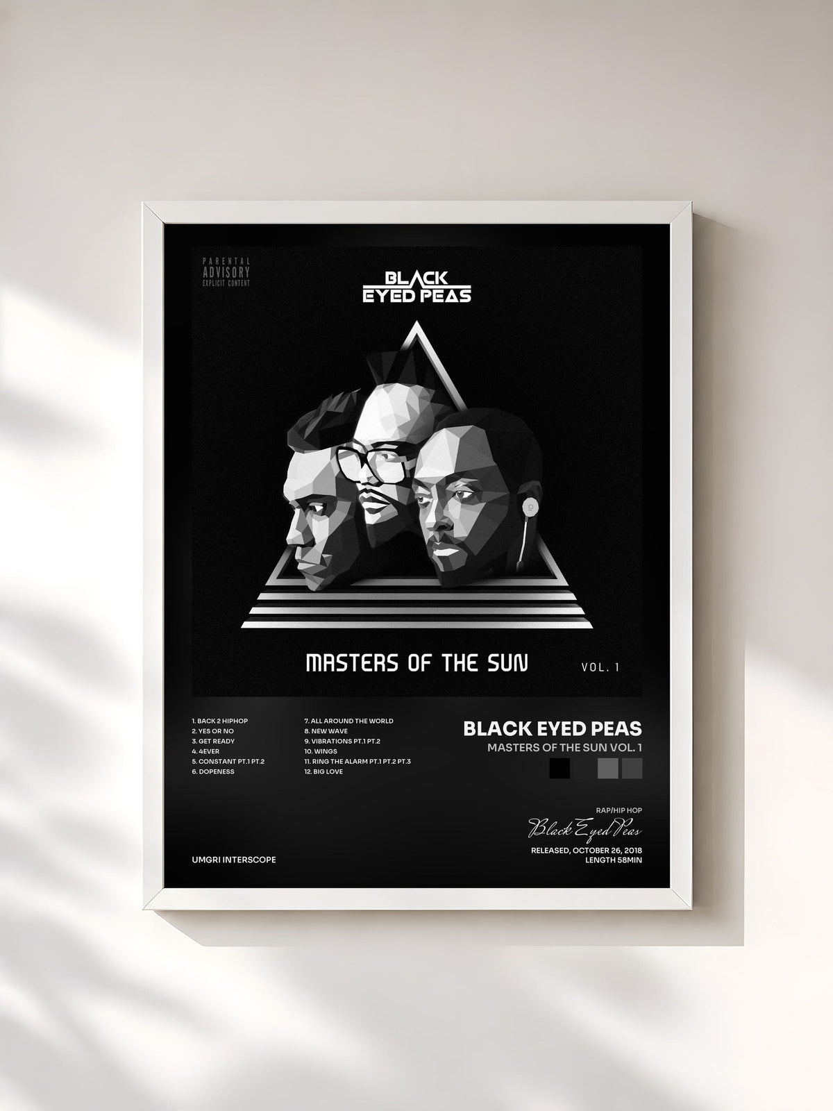 #blanc MASTERS OF THE SUN VOL. 1 von Black Eyed Peas als gerahmter Kunstdruck, weißer Rahmen, gedruckt und gerahmt in Frankreich