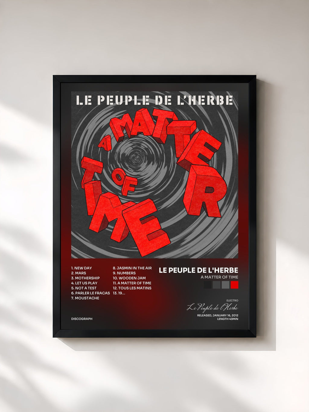 #noir A Matter Of Time by Le Peuple de l'Herbe as a framed art print, black frame, printed and framed in France