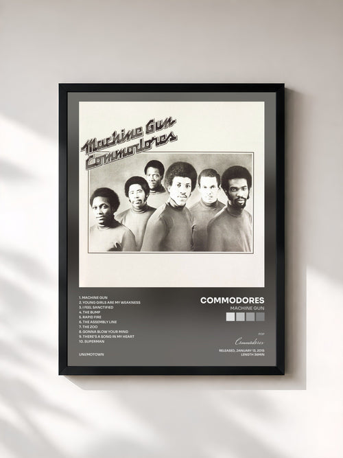 Commodores · Machine Gun — Gerahmter Kunstdruck