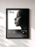 #noir Mary von Mary J. Blige als gerahmter Kunstdruck, schwarzer Rahmen, gedruckt und gerahmt in Frankreich