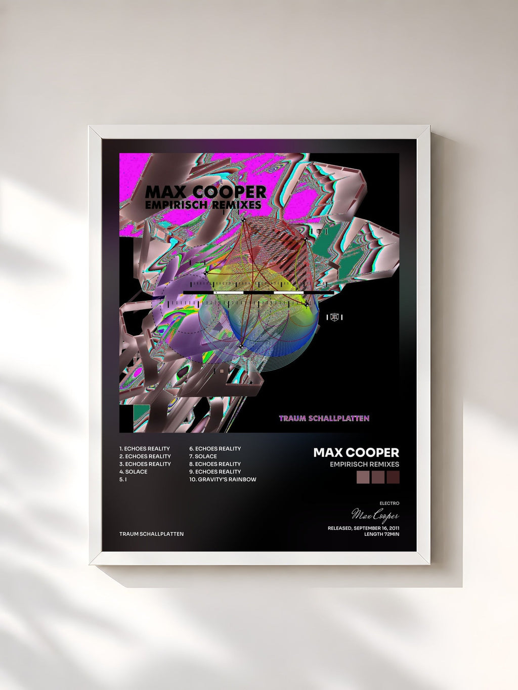 #blanc Empirisch Remixes by Max Cooper as a framed art print, white frame, printed and framed in France