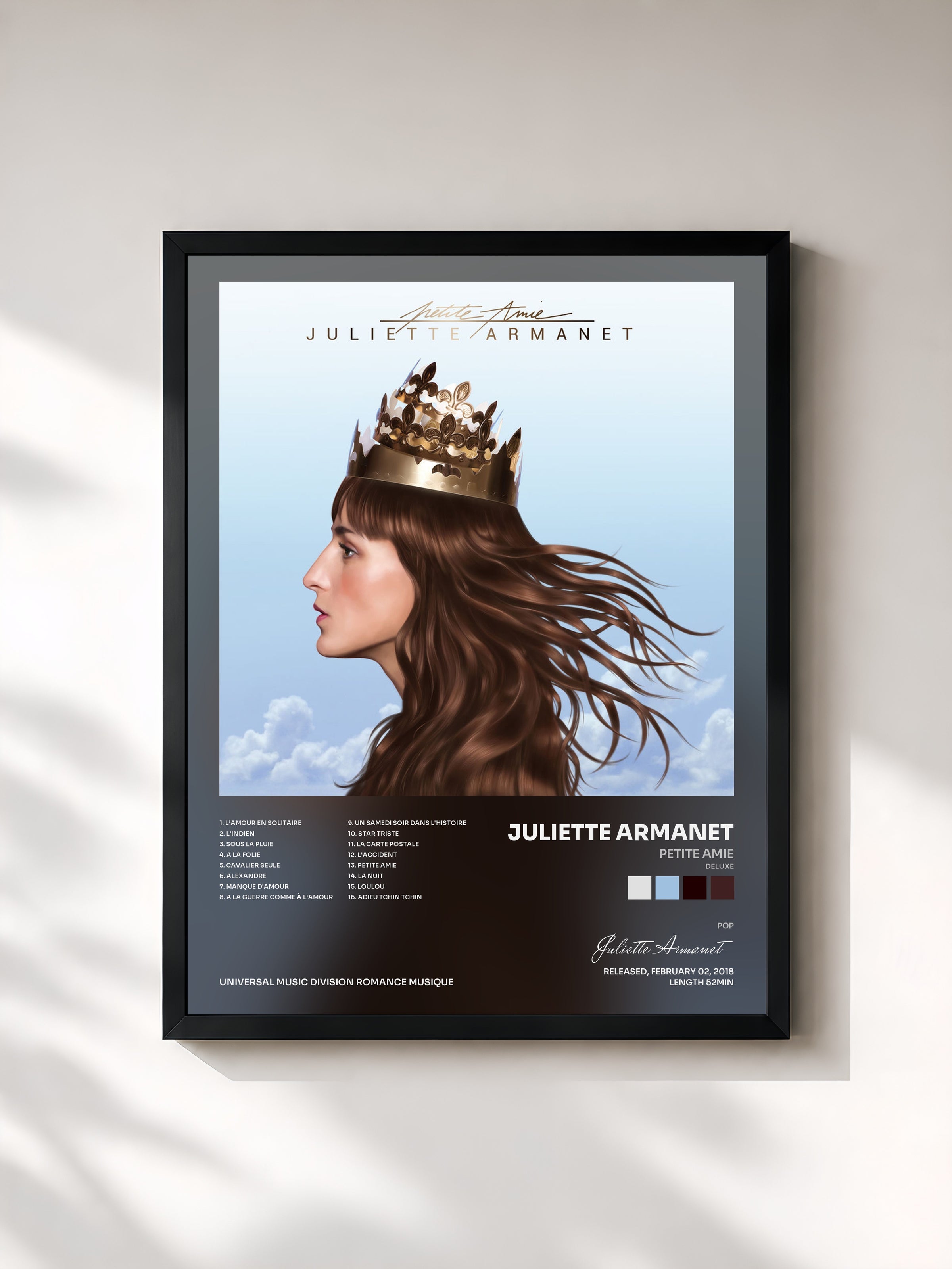 #noir Petite Amie (Deluxe) by Juliette Armanet as a framed art print, black frame, printed and framed in France