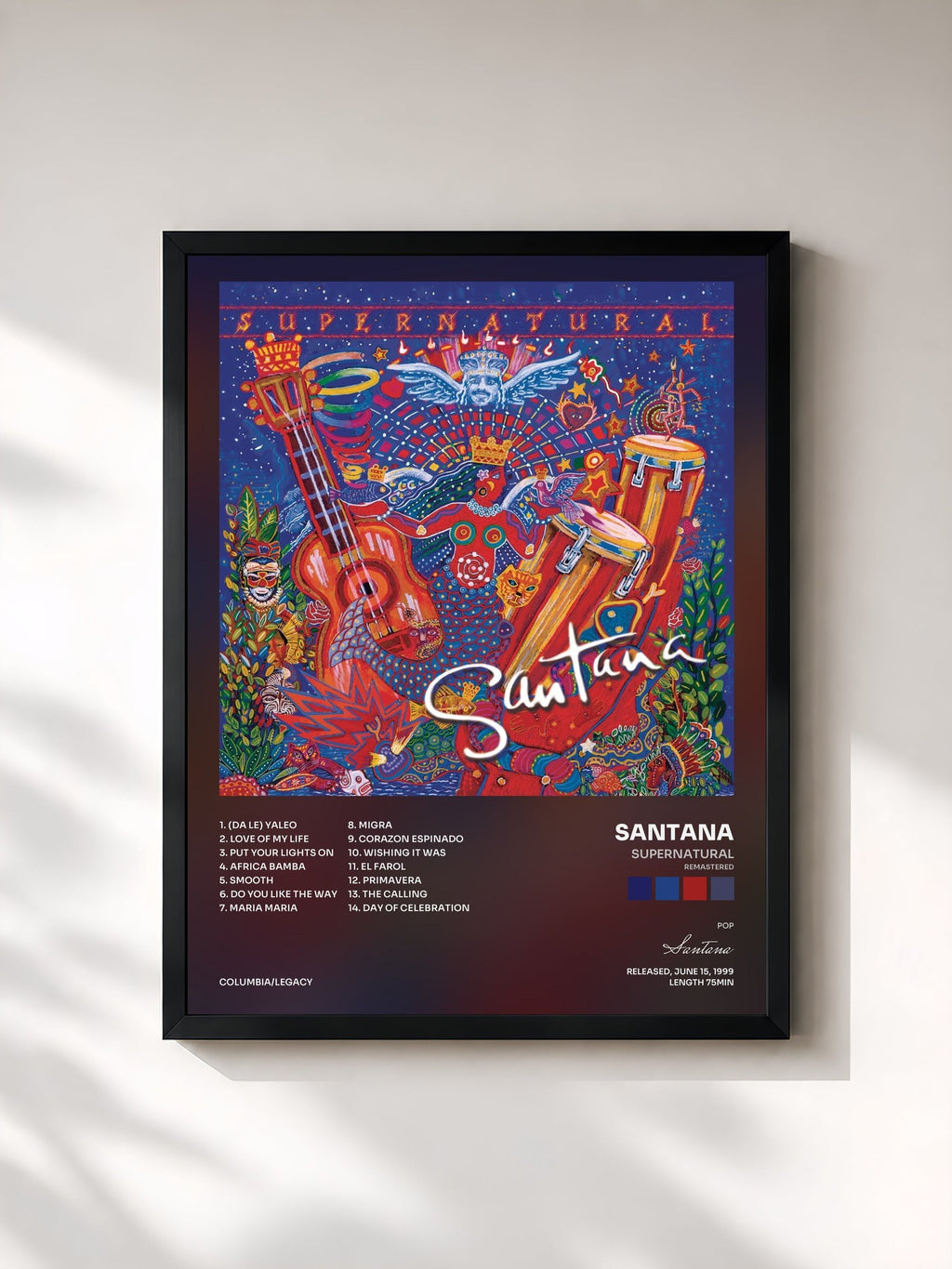 #noir Supernatural (Remastered) von Santana als gerahmter Kunstdruck, schwarzer Rahmen, gedruckt und gerahmt in Frankreich