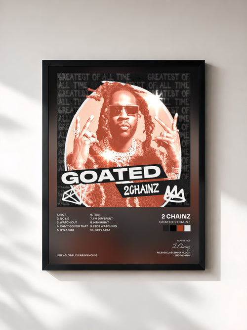 #noir GOATED: 2 Chainz by 2 Chainz as a framed art print, black frame, printed and framed in France