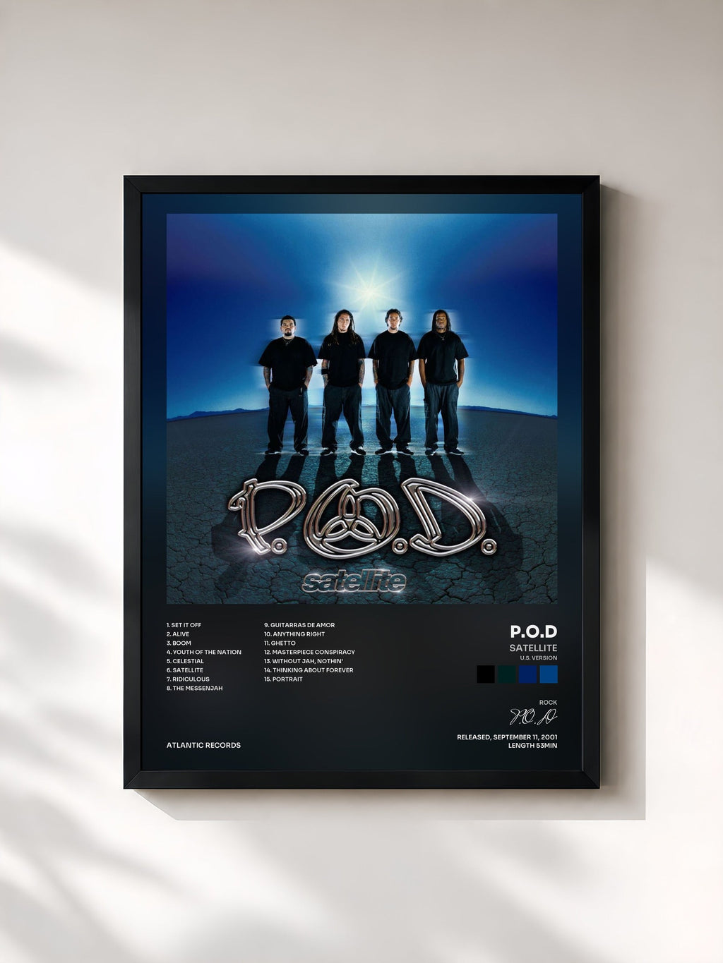 #noir Satellite (U.S. Version) di P.O.D in stampa incorniciata, cornice nera, stampata e incorniciata in Francia