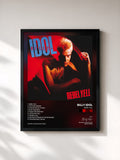 #noir Tableau de l'album Rebel Yell de Billy Idol, cadre noir, imprimé et encadré en France