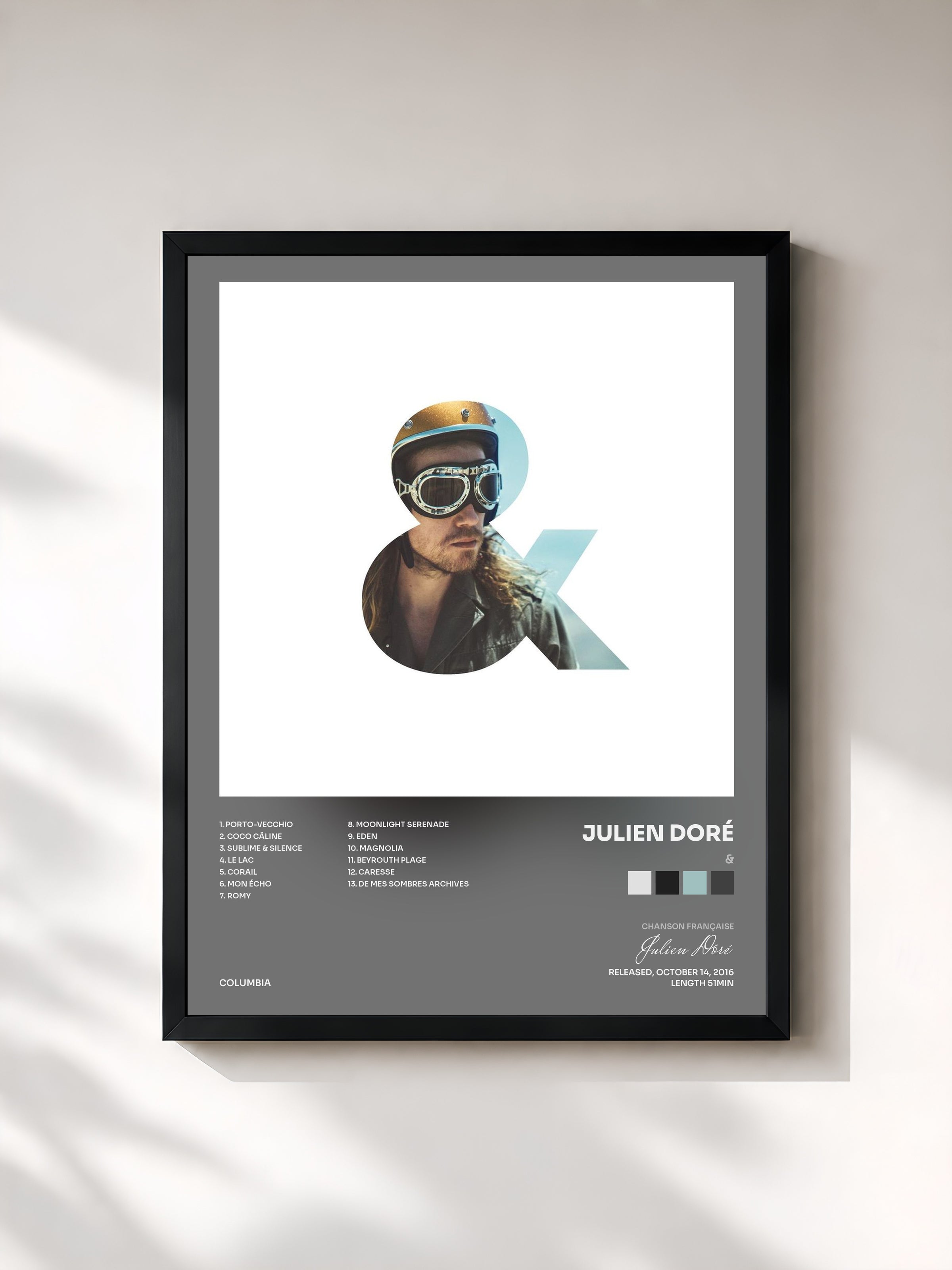 #noir & by Julien Doré as a framed art print, black frame, printed and framed in France